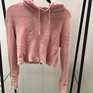 LA Hearts Pink Cropped Hoodie
